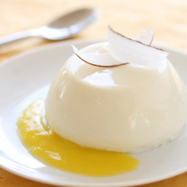 Coconut Panna Cotta with Mango